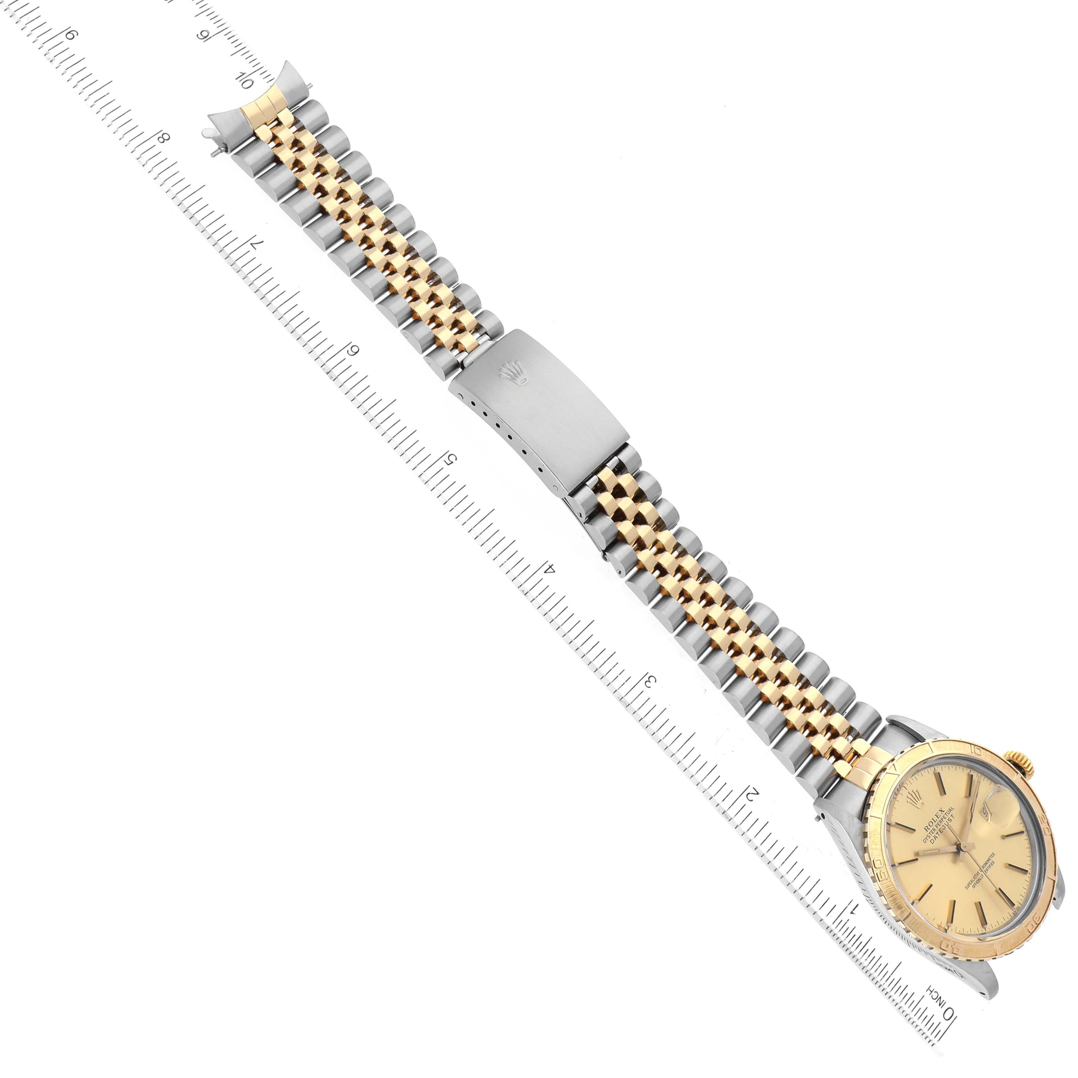 Rolex Datejust Turnograph Steel Yellow Gold Vintage Mens Watch 16253 Box Papers For Sale 8