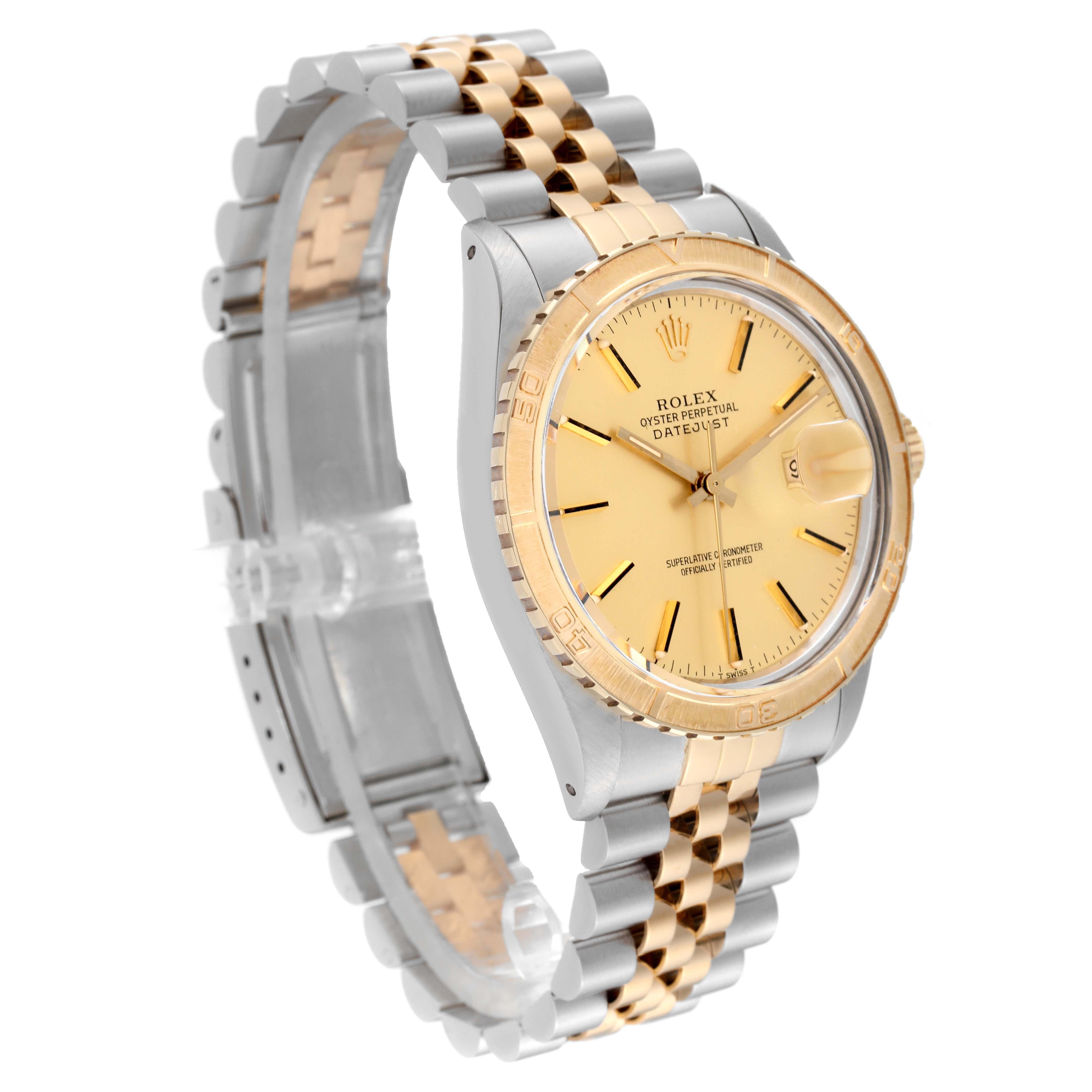 Men's Rolex Datejust Turnograph Steel Yellow Gold Vintage Mens Watch 16253 Box Papers For Sale