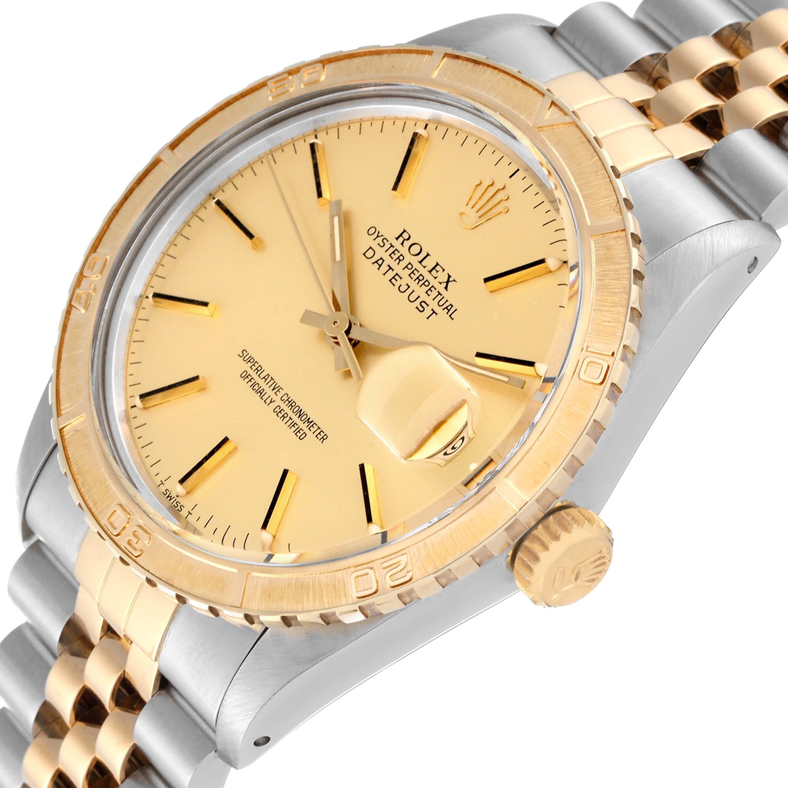 Rolex Datejust Turnograph Steel Yellow Gold Vintage Mens Watch 16253 Box Papers For Sale 1