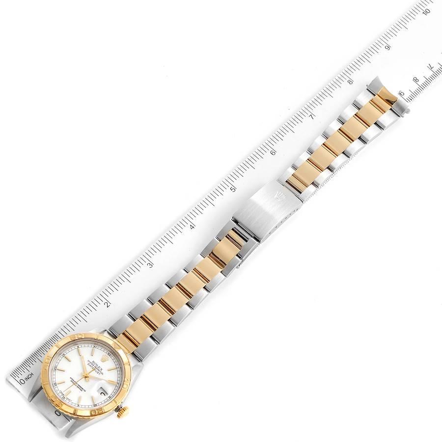 Rolex Datejust Turnograph Steel Yellow Gold White Dial Mens Watch 16263 For Sale 6