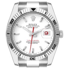 Rolex Datejust Turnograph White Dial Steel Mens Watch 116264 Box Card