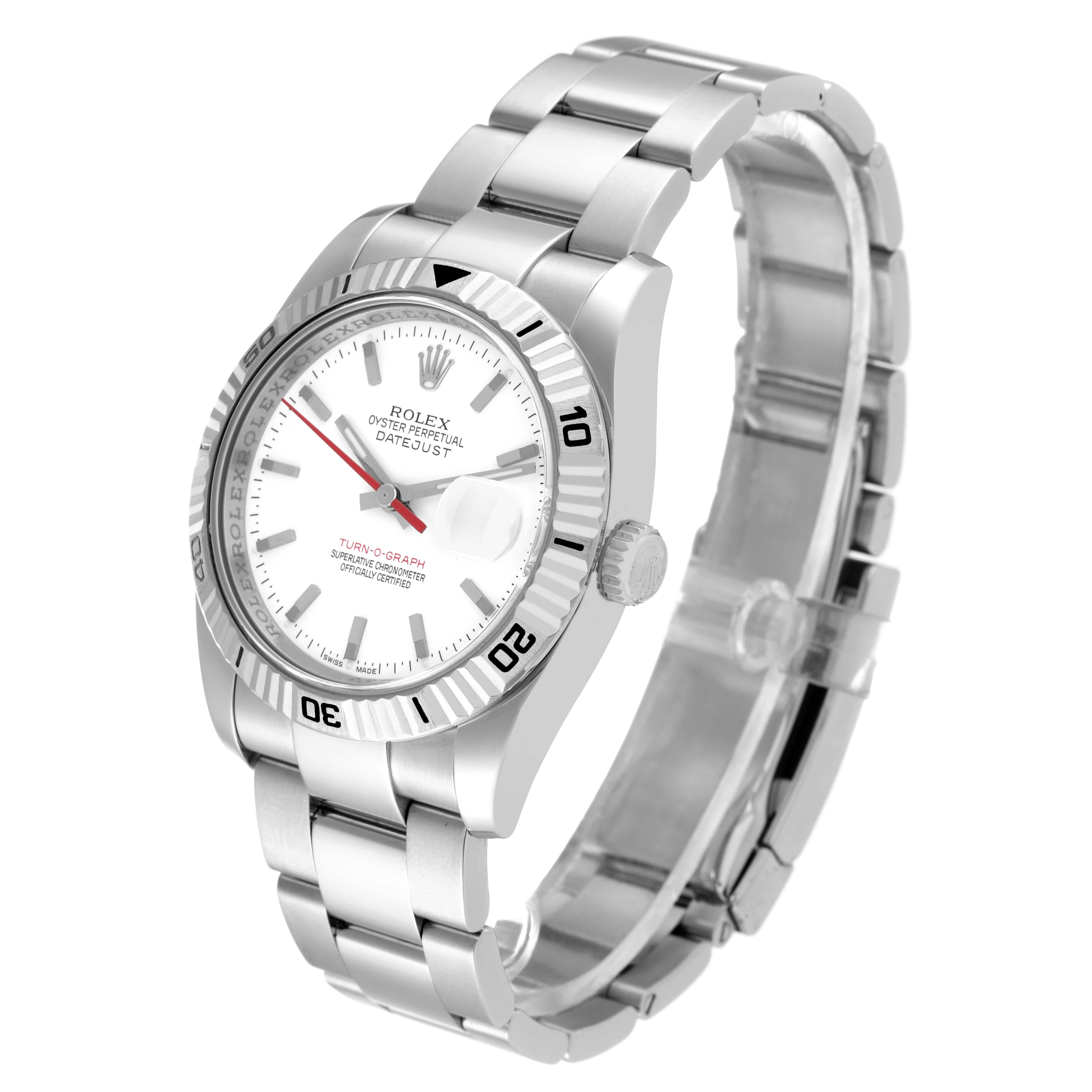 Men's Rolex Datejust Turnograph White Dial Steel Mens Watch 116264