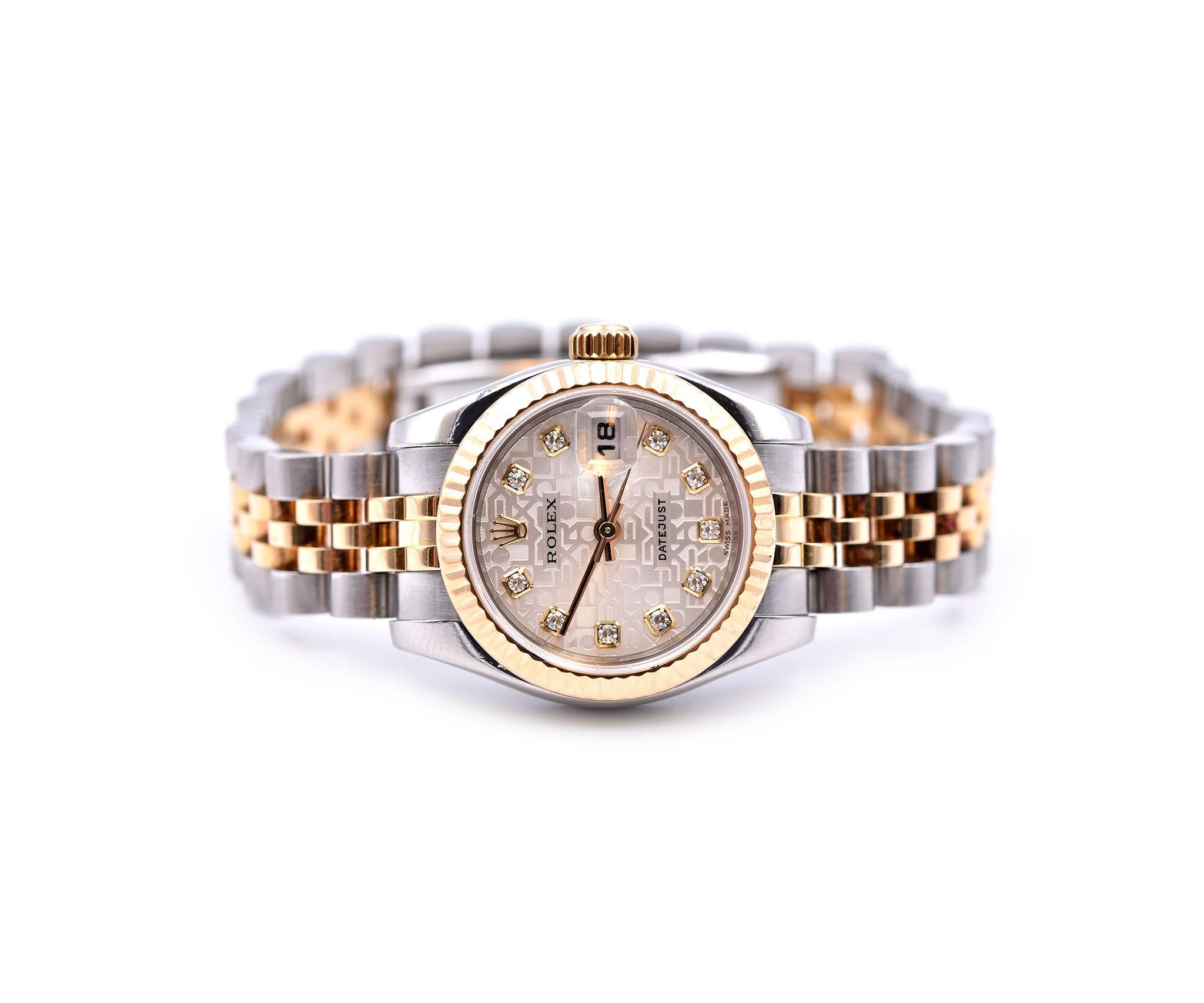 Rolex Datejust Two-Tone 18 Karat Yellow Gold Ladies Wristwatch Ref 179173 In Excellent Condition In Scottsdale, AZ