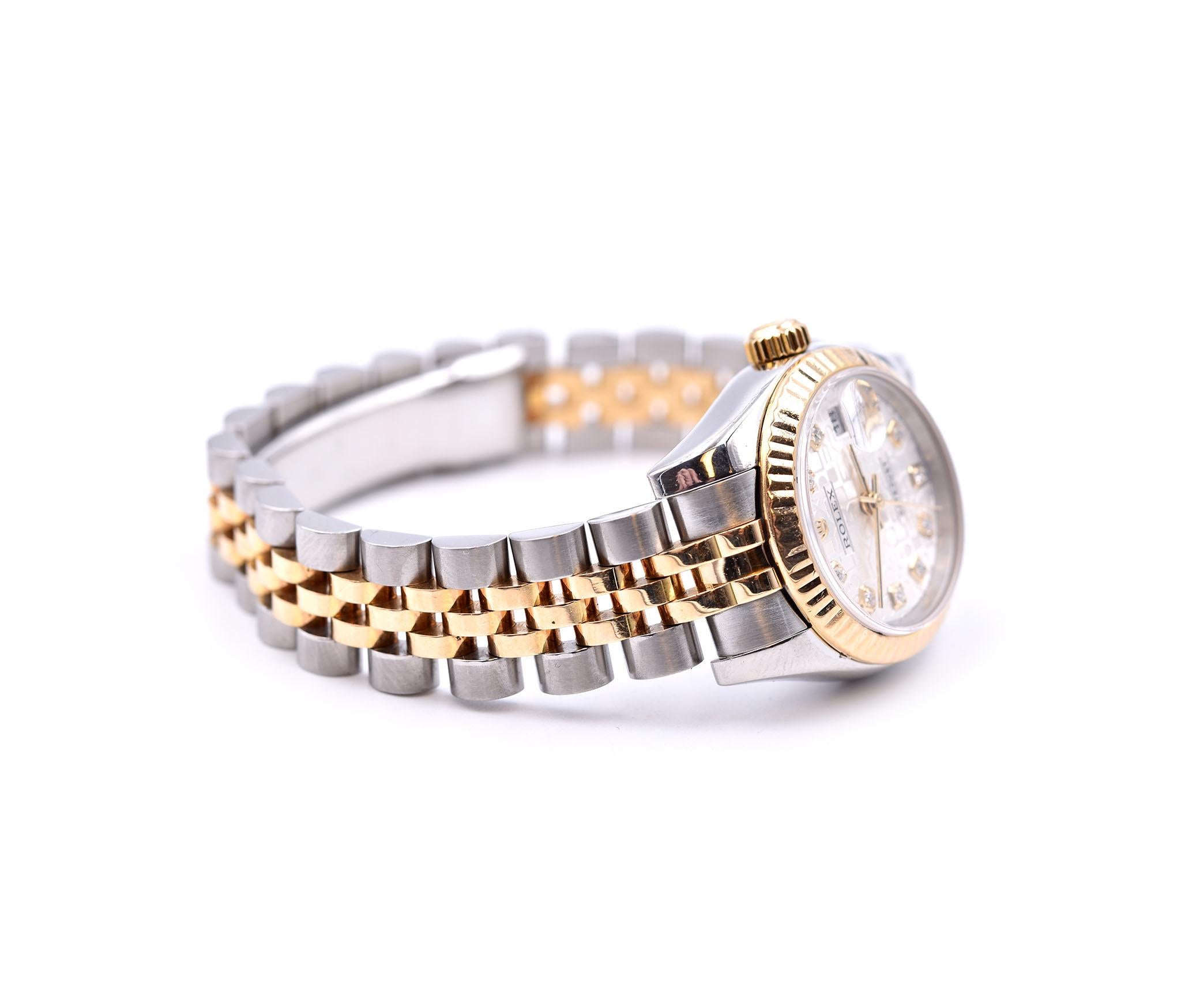 Women's or Men's Rolex Datejust Two-Tone 18 Karat Yellow Gold Ladies Wristwatch Ref 179173