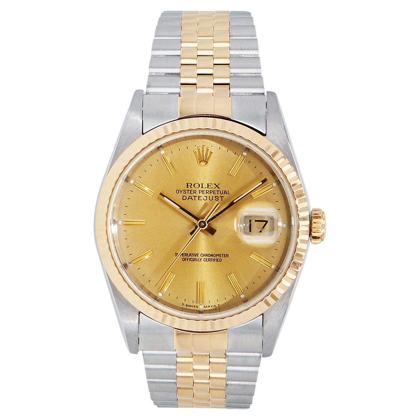 Rolex Datejust Two-tone 36mm Estate Watch - 16233 For Sale