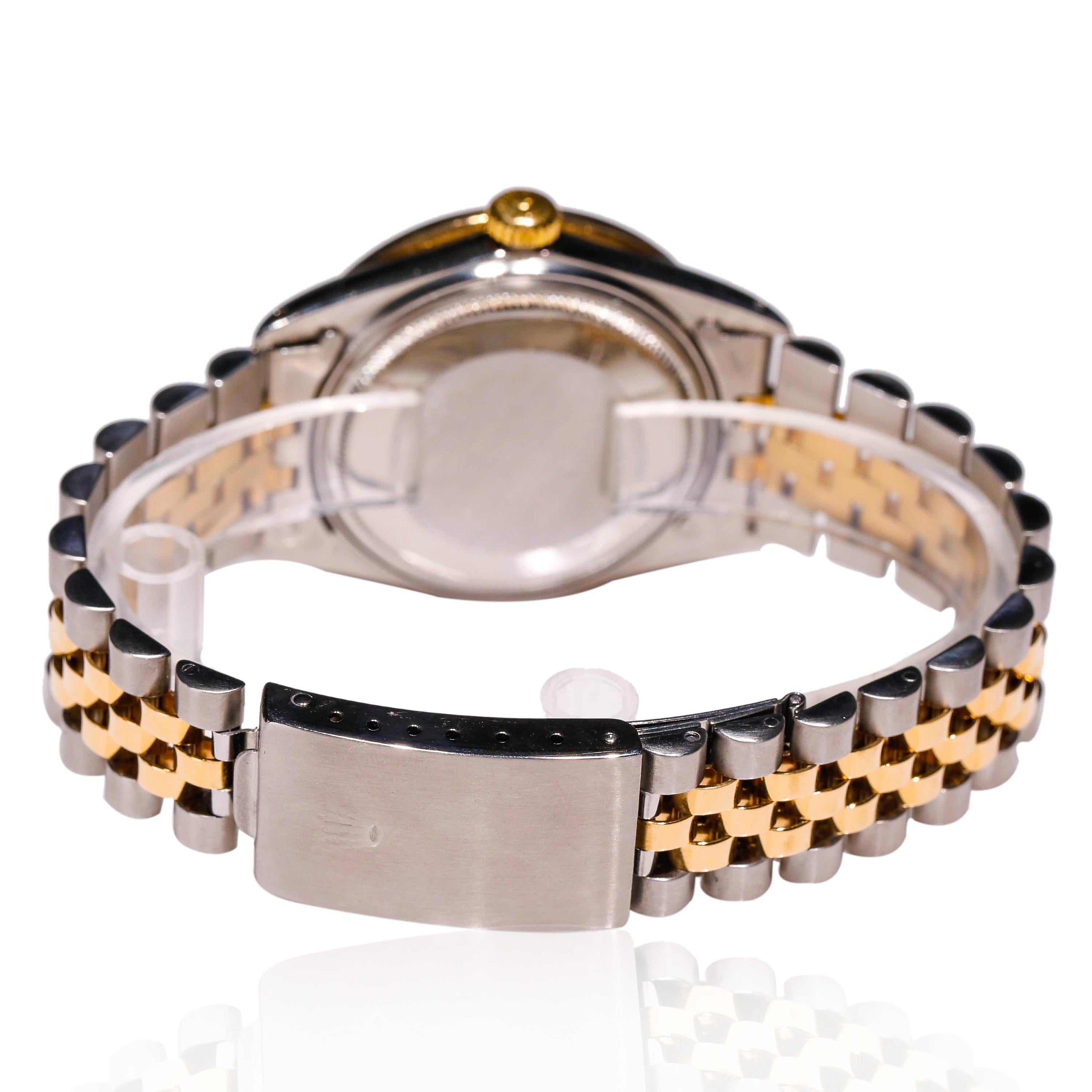 Rolex Datejust zweifarbige Gold Stahl Jubilee Custom Diamant Schokolade Zifferblatt Uhr (Moderne) im Angebot
