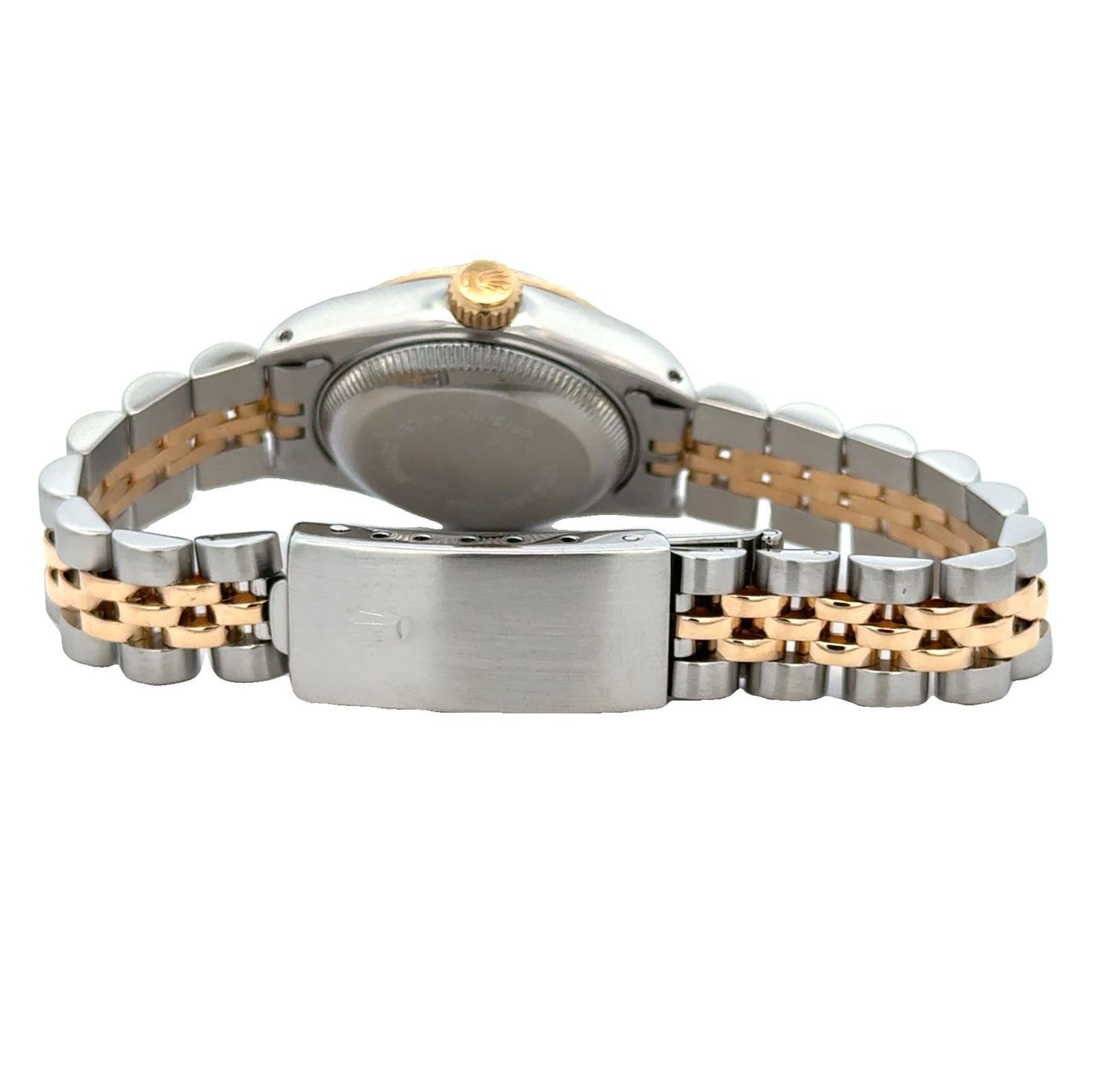 Rolex Datejust Two Tone Ladys 26mm Watch Ref 69173 Fluted Bezel Jubilee Brac 1