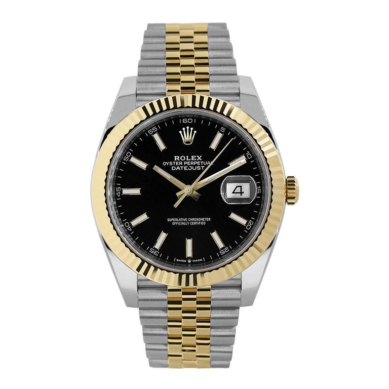 datejust two tone black dial