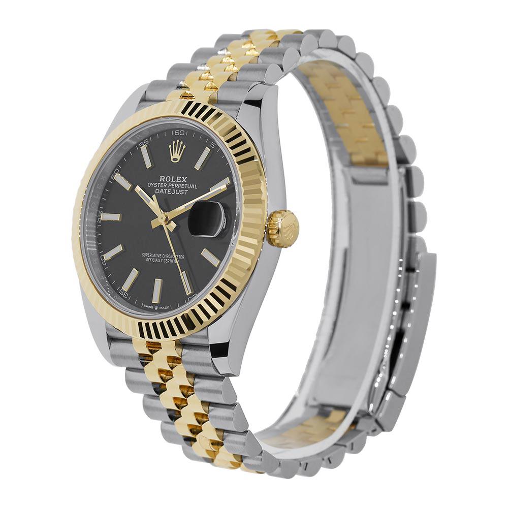 The upper echelon of timepiece style is presented in the Rolex Datejust 126333. This highly desirable Datejust comes with a stainless-steel and yellow gold case that is 41mm in diameter with a monobloc middle case, screw-down case and a winding