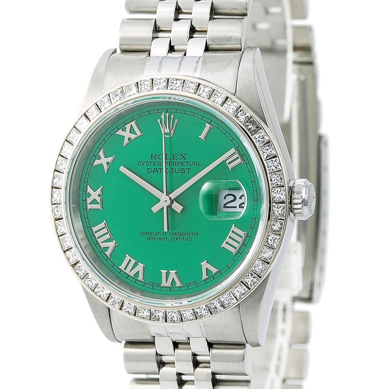Rolex Datejust Unisex Watch 2.60 Carat Aftermarket Diamond Stella Dial at 1stDibs
