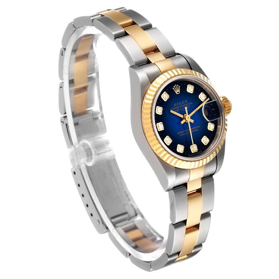 Women's Rolex Datejust Vignette Diamond Dial Steel Yellow Gold Ladies Watch 69173 Papers