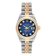 Rolex Datejust Vignette Diamond Dial Steel Yellow Gold Ladies Watch 69173 Papers