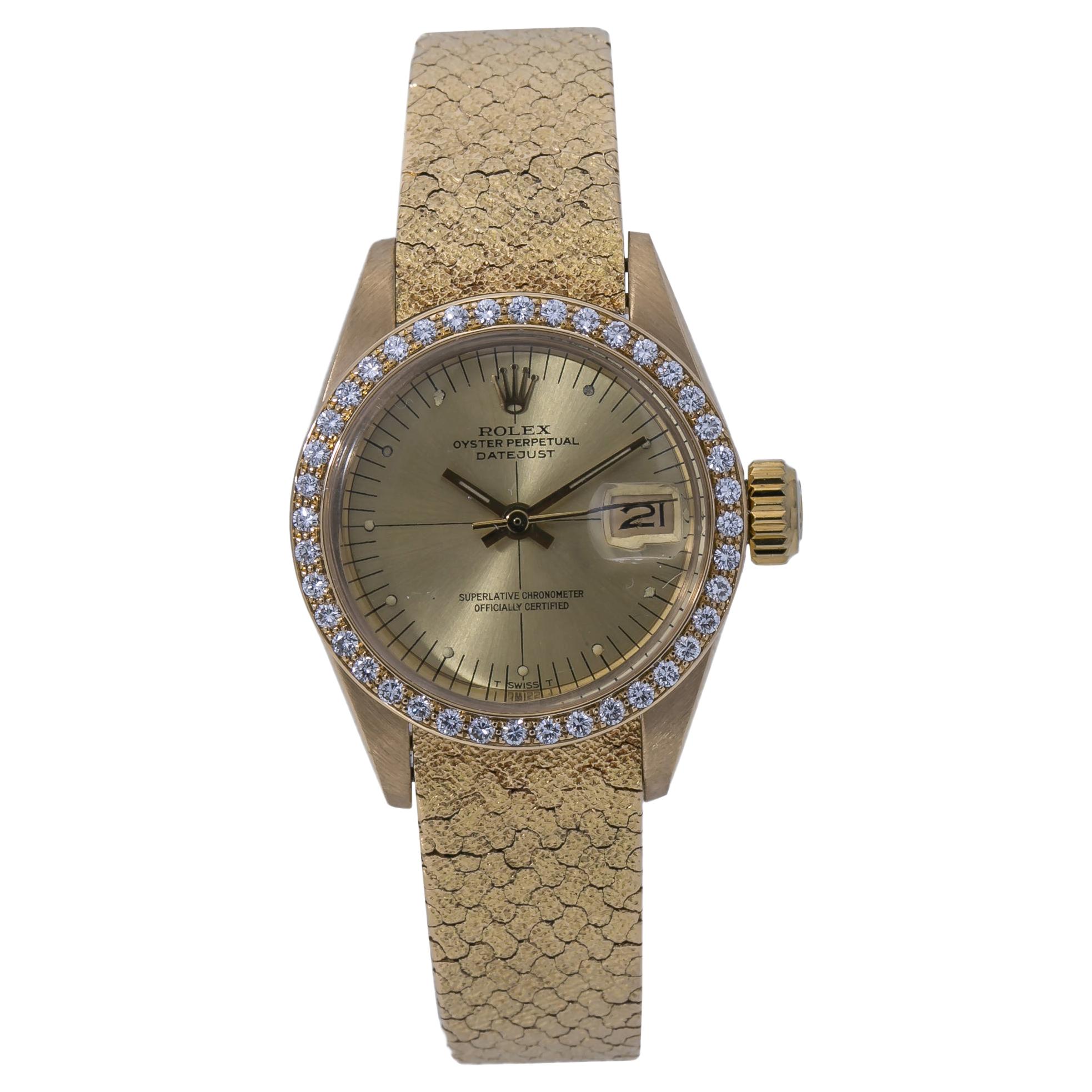 Rolex Datejust Vintage 6900 18K Factory Diamond Year 1982 Lady's Watch