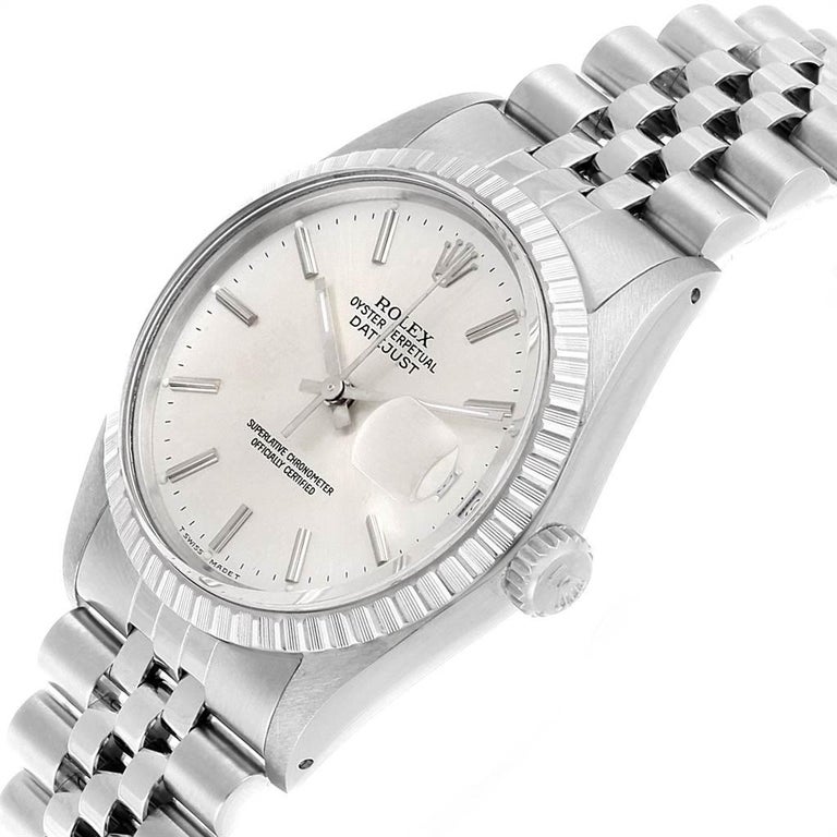Rolex Datejust Vintage Silver Dial Steel Men's Watch 16030 For Sale at ...