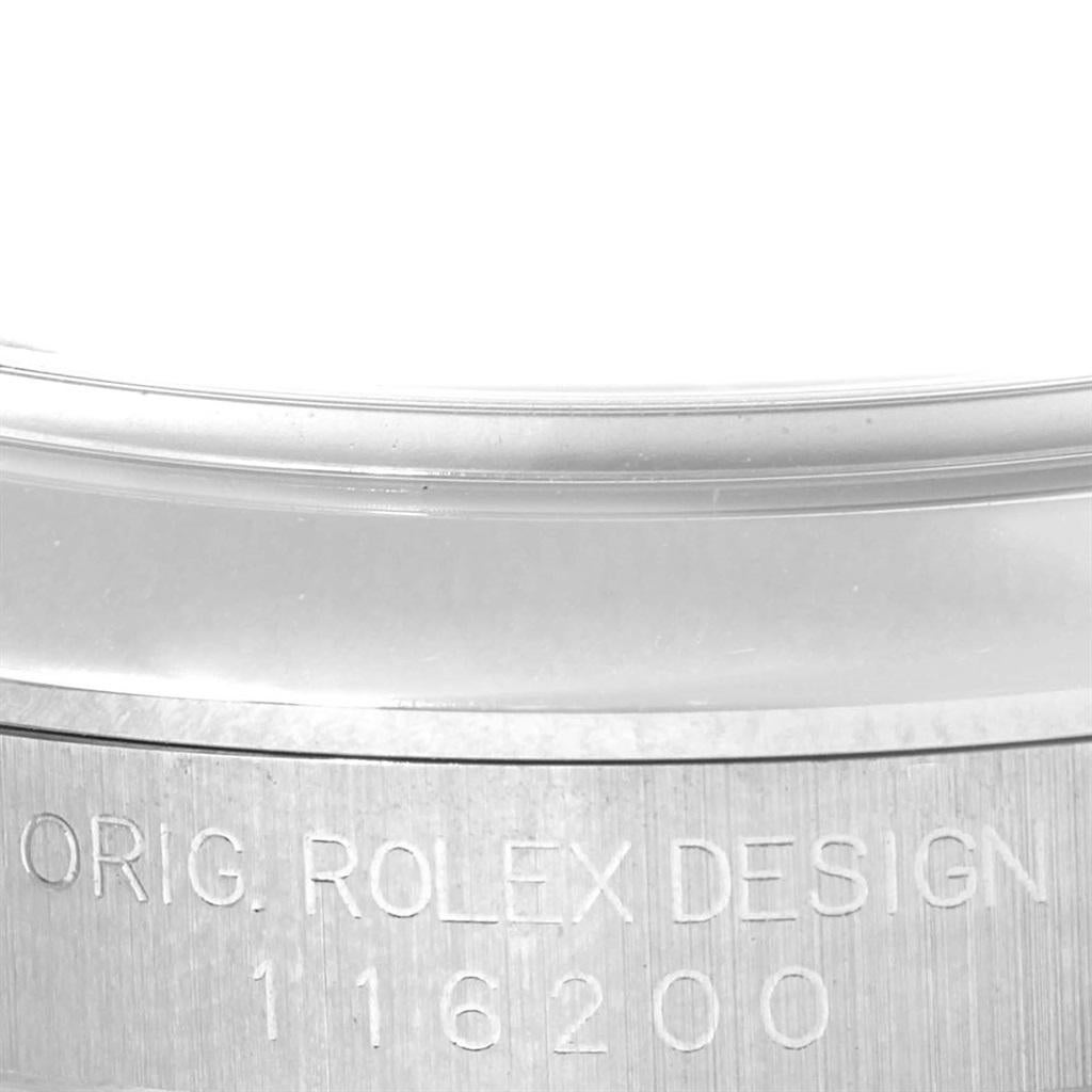Rolex Datejust White Baton Dial Watch 116200 Box Papers 7