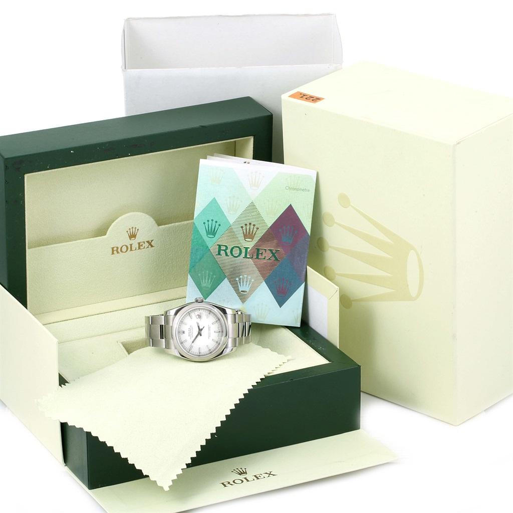 Rolex Datejust White Baton Dial Watch 116200 Box Papers 9