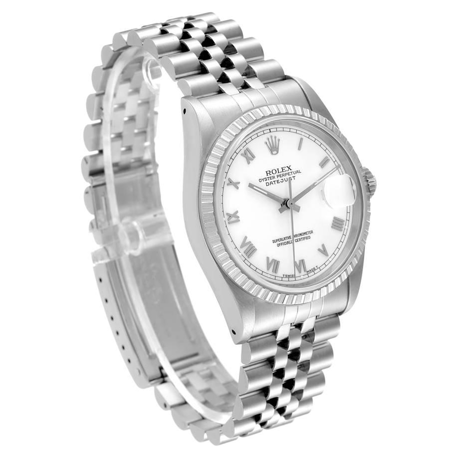 Rolex Datejust Jubiläumsarmbanduhr aus Stahl mit weißem Zifferblatt 16220 im Zustand „Hervorragend“ im Angebot in Atlanta, GA