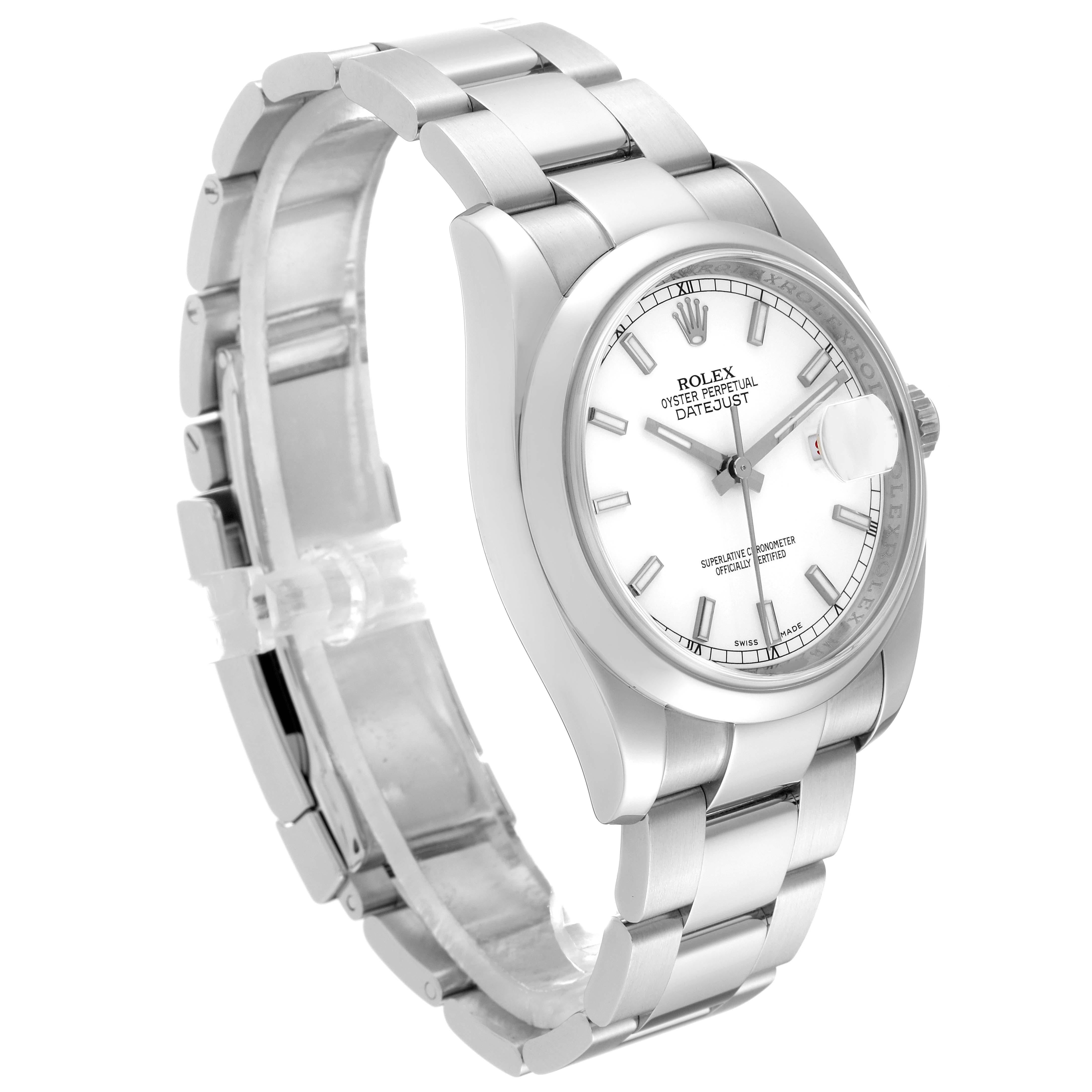 Rolex Datejust White Dial Oyster Bracelet Steel Mens Watch 116200 6