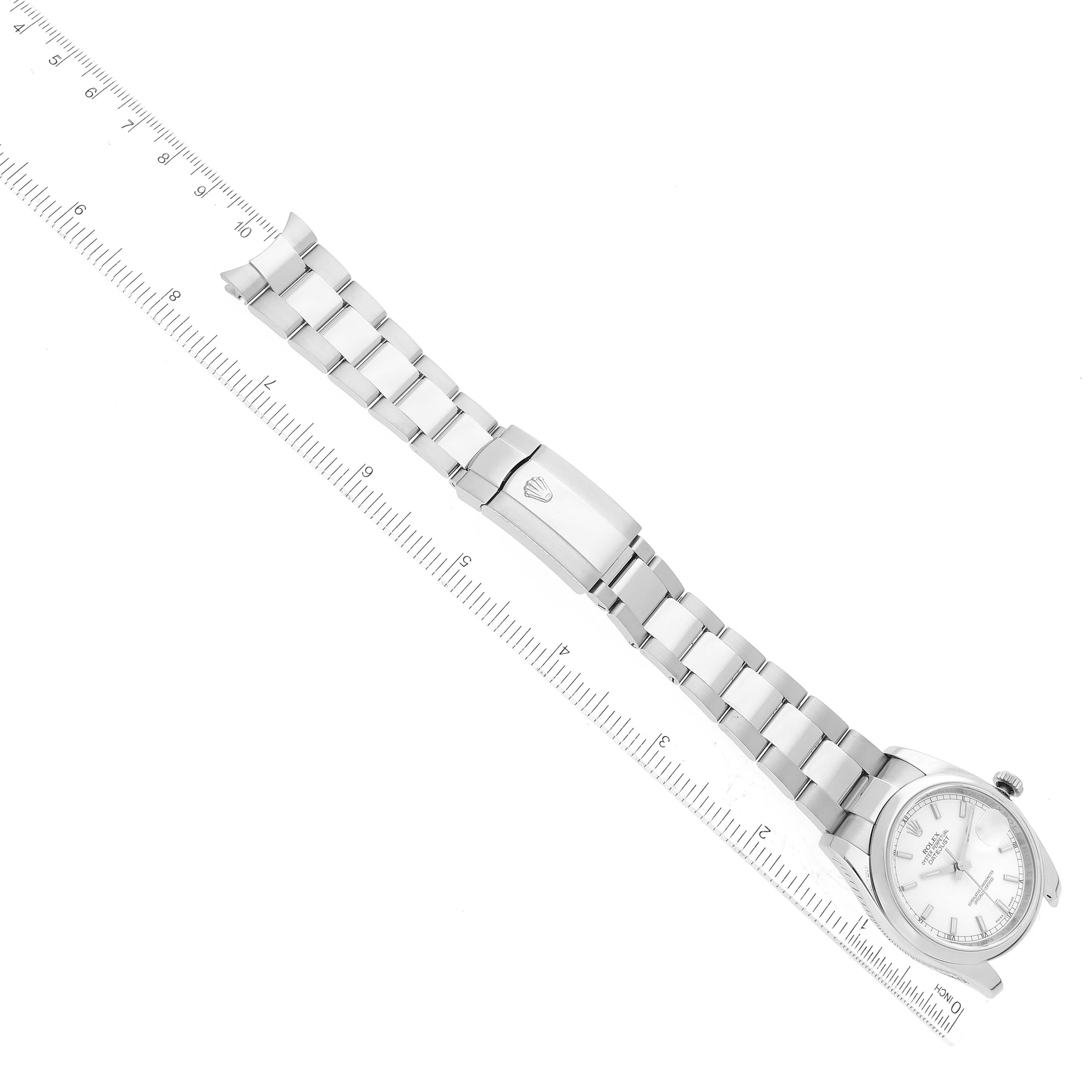 Rolex Datejust White Dial Oyster Bracelet Steel Mens Watch 116200 7