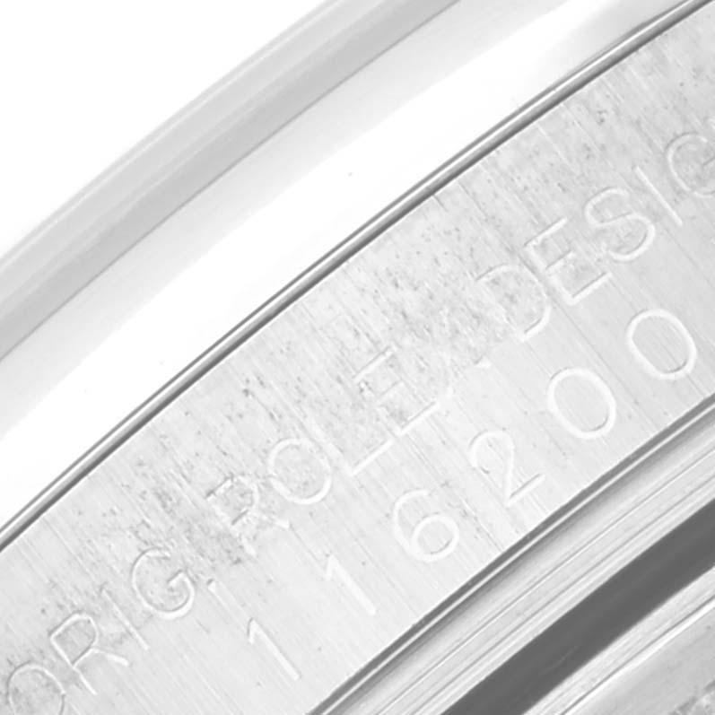 Rolex Montre pour hommes Datejust avec cadran blanc et bracelet Oyster en acier 116200 Excellent état - En vente à Atlanta, GA