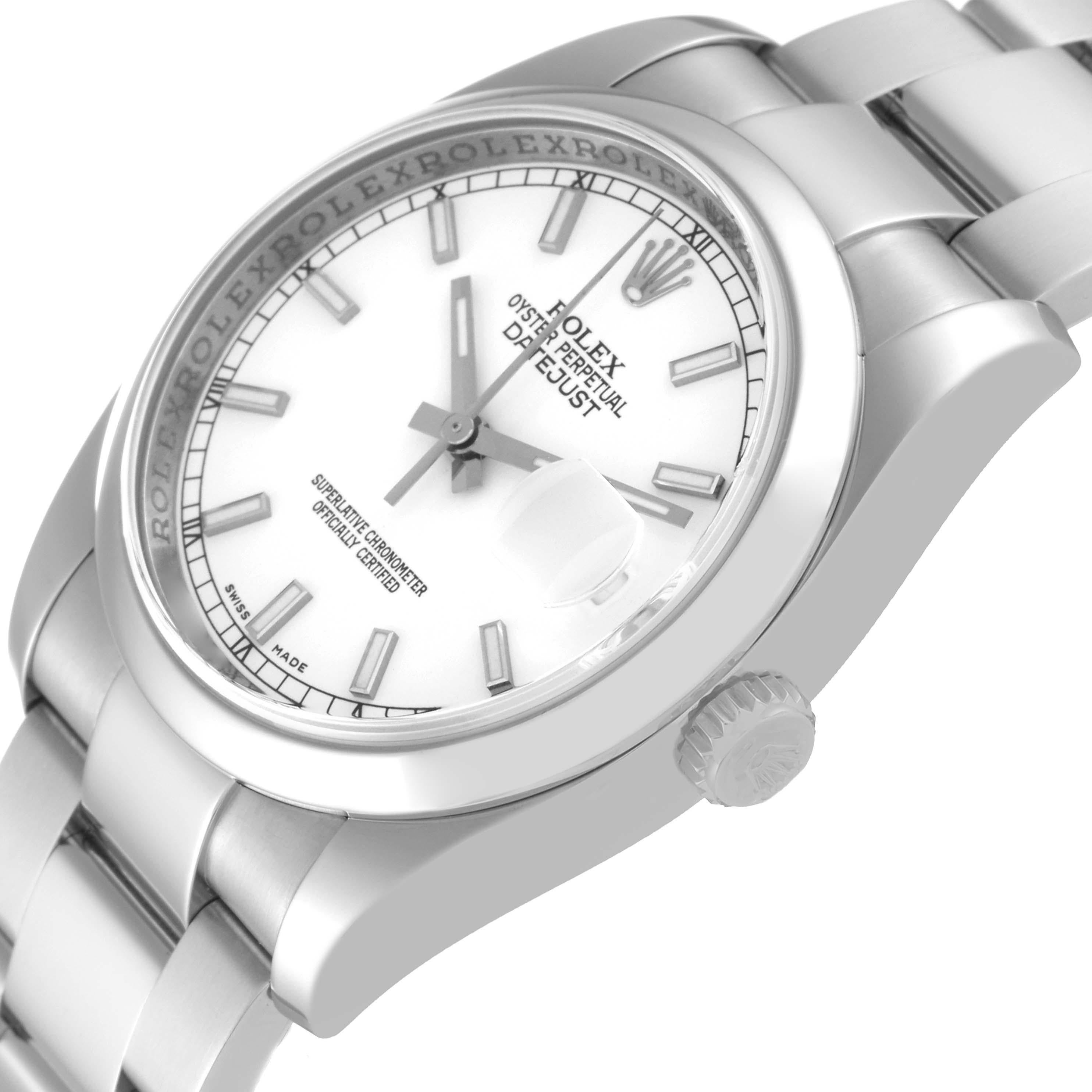 Rolex Datejust Weißes Oyster-Armband aus Stahl für Herren 116200 mit Zifferblatt im Angebot 3