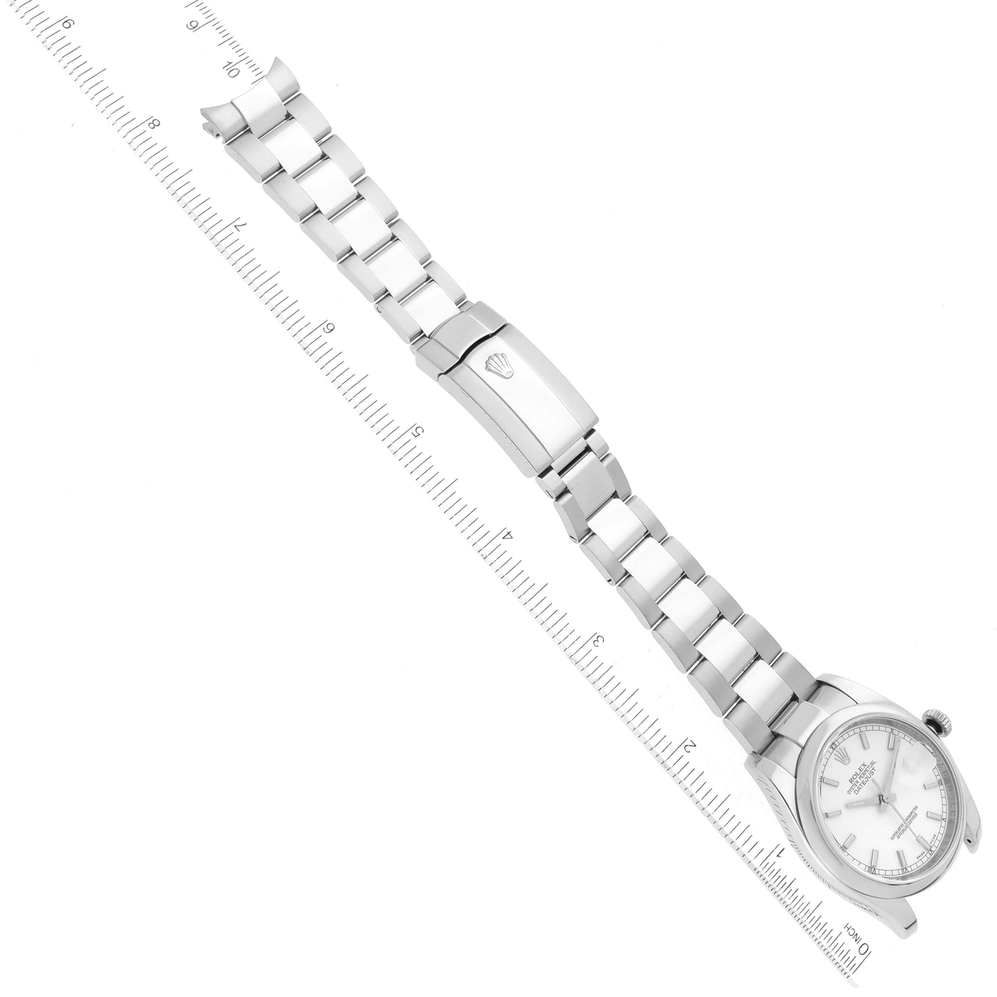 Rolex Montre pour hommes Datejust avec cadran blanc et bracelet Oyster en acier 116200 en vente 3