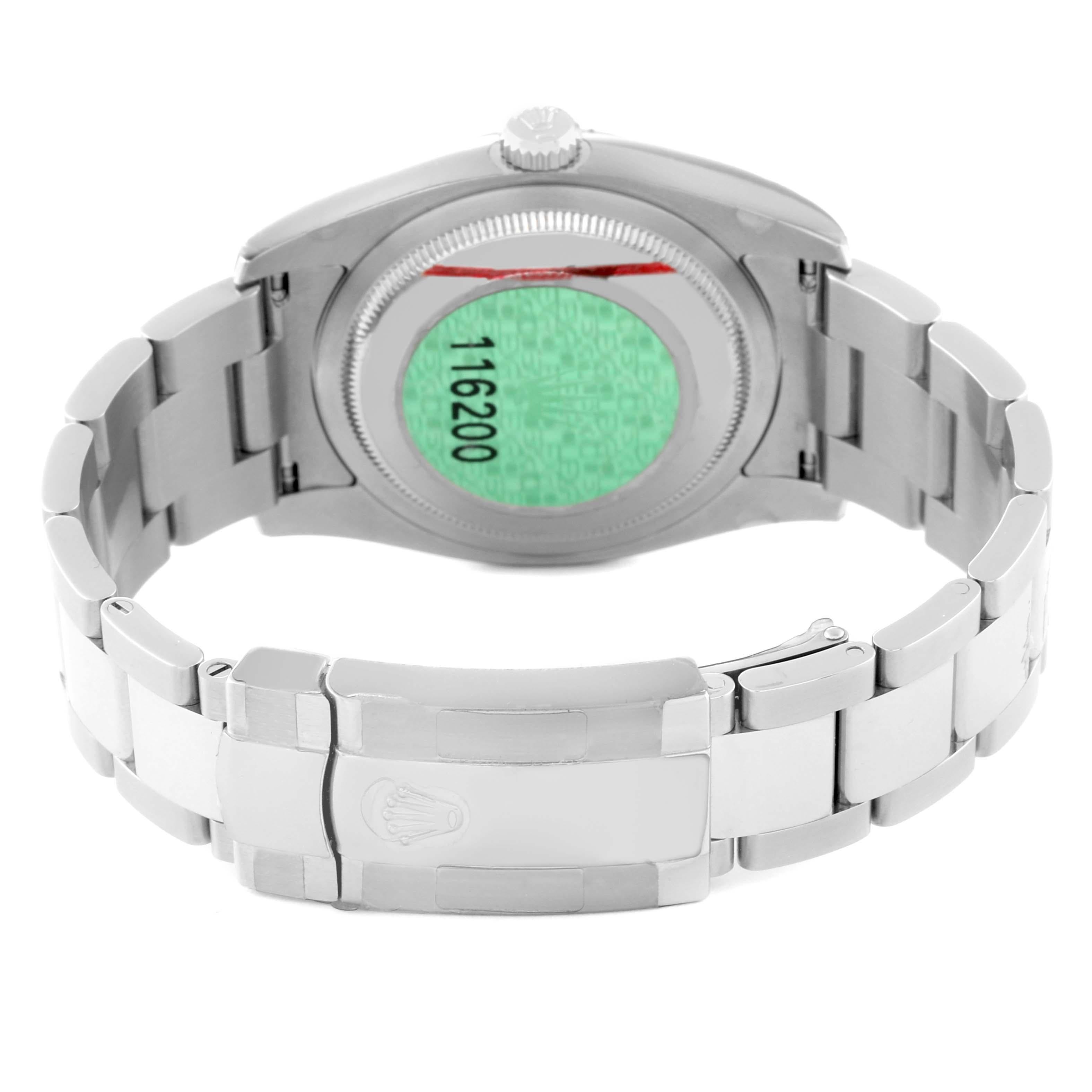 Rolex Datejust weißes Zifferblatt Oyster-Armband Stahl Herrenuhr 116200 ungetragen im Zustand „Hervorragend“ in Atlanta, GA