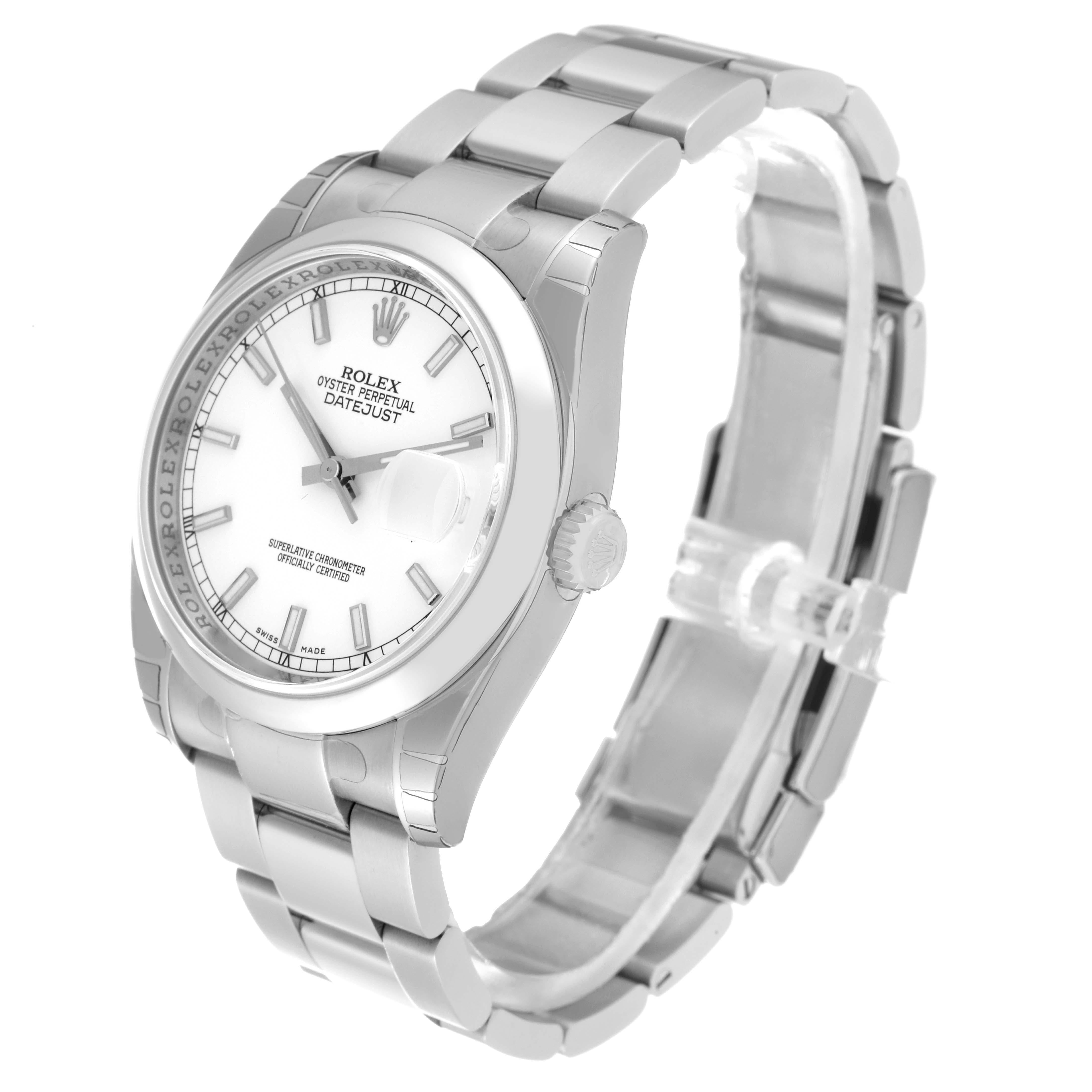 Rolex Datejust weißes Zifferblatt Oyster-Armband Stahl Herrenuhr 116200 ungetragen 5