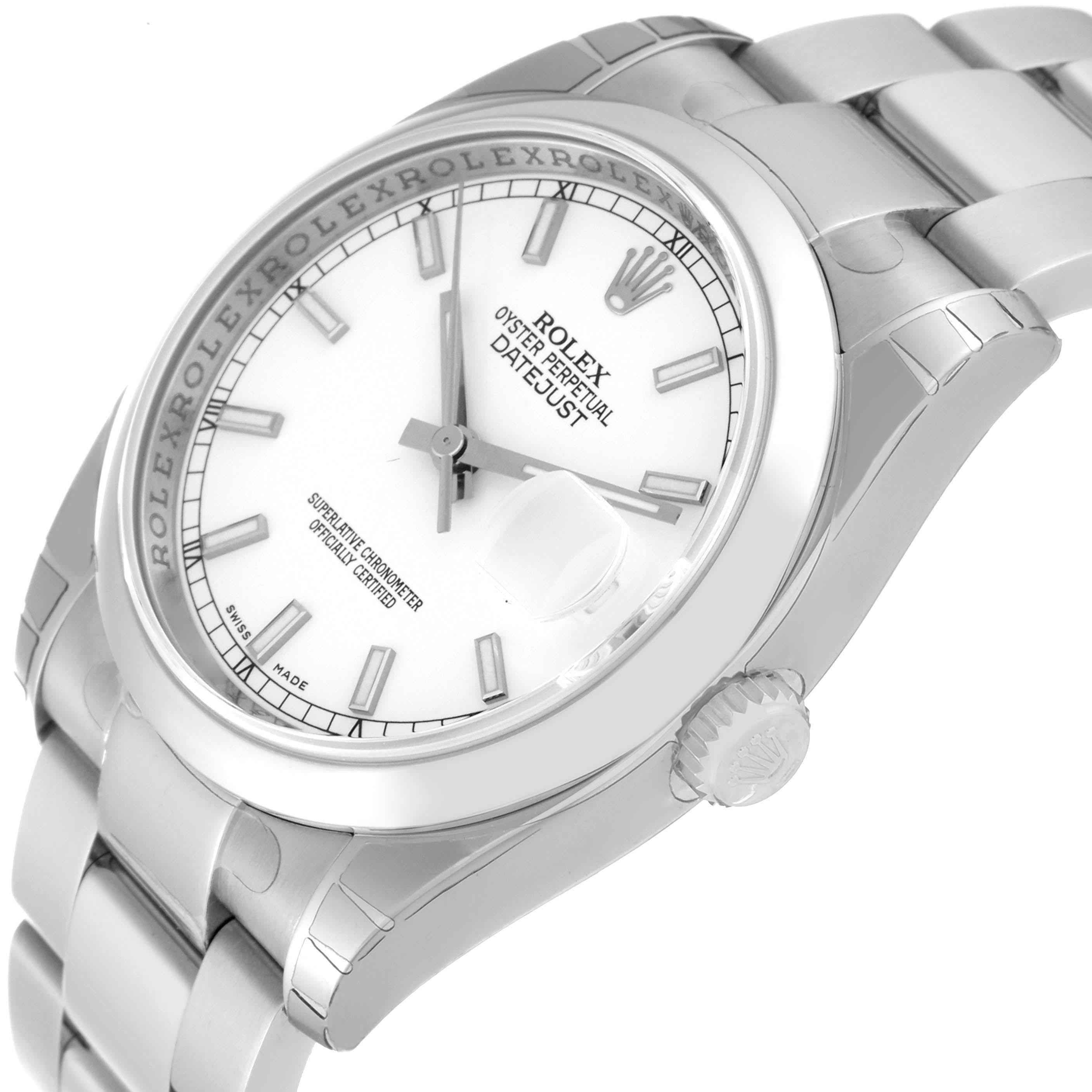 Rolex Datejust White Dial Oyster Bracelet Steel Mens Watch 116200 Unworn For Sale 5
