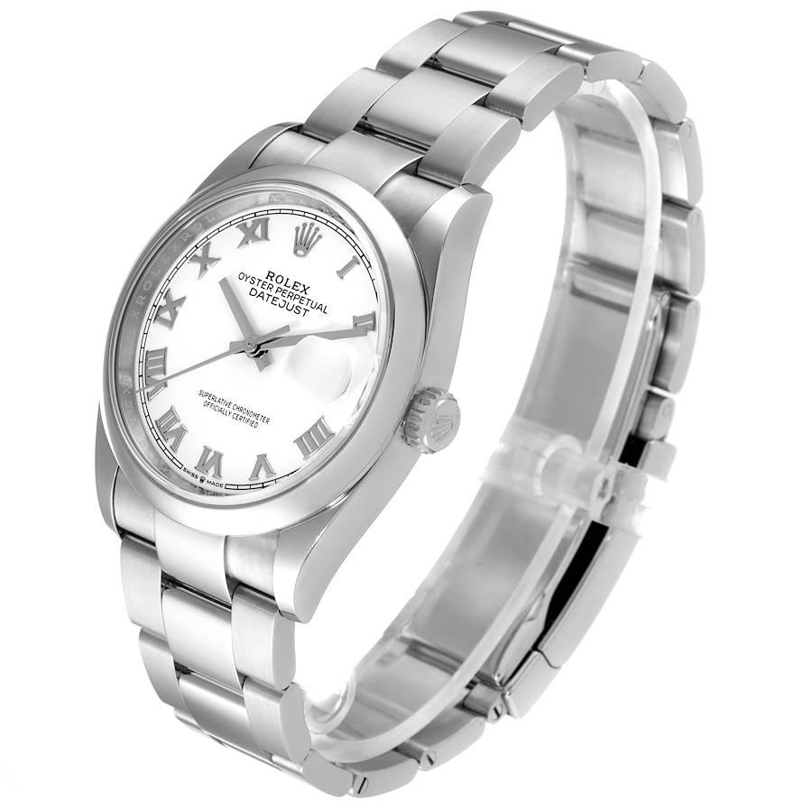 Rolex Datejust White Dial Oyster Bracelet Steel Mens Watch 126200 Unworn In Excellent Condition In Atlanta, GA