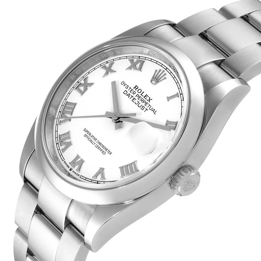 Men's Rolex Datejust White Dial Oyster Bracelet Steel Mens Watch 126200 Unworn