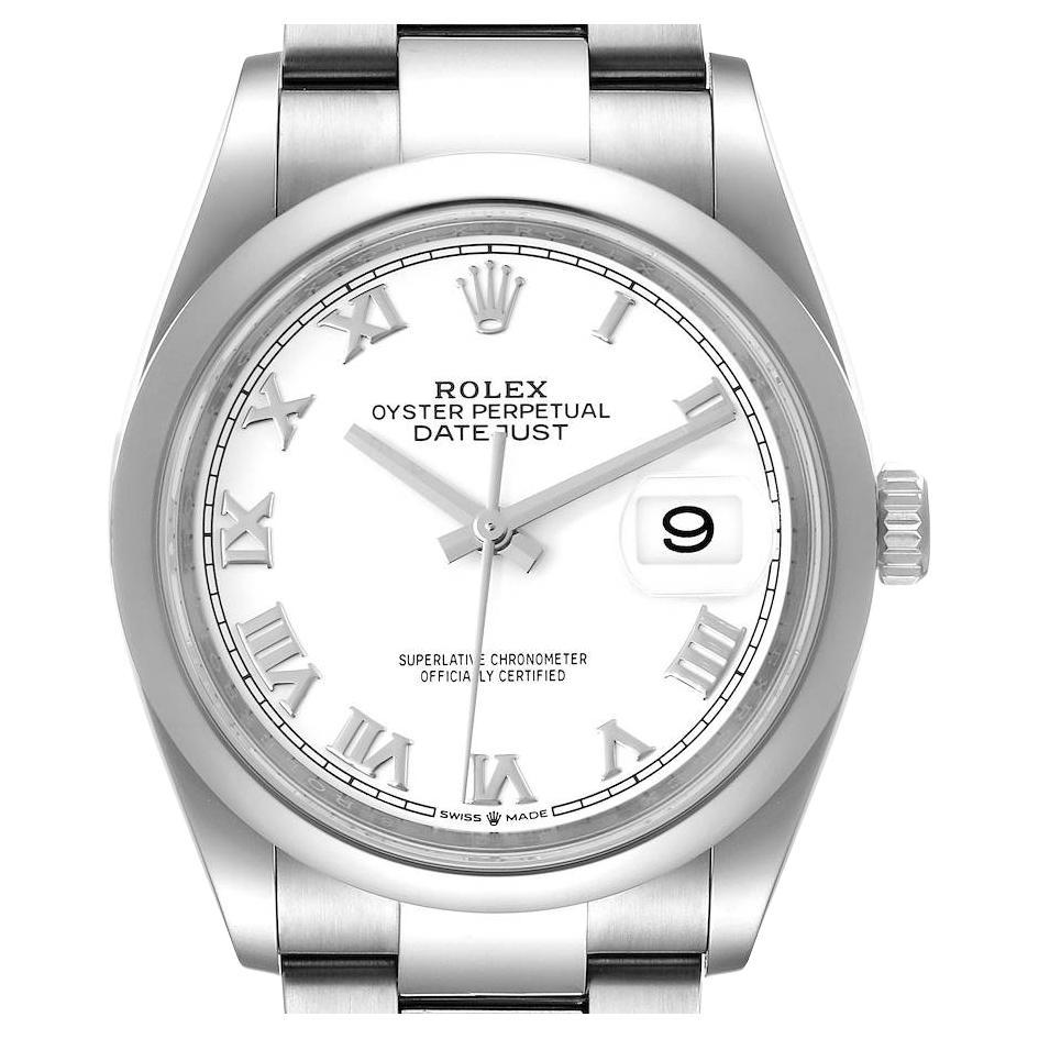 Rolex Datejust White Dial Oyster Bracelet Steel Mens Watch 126200 Unworn For Sale