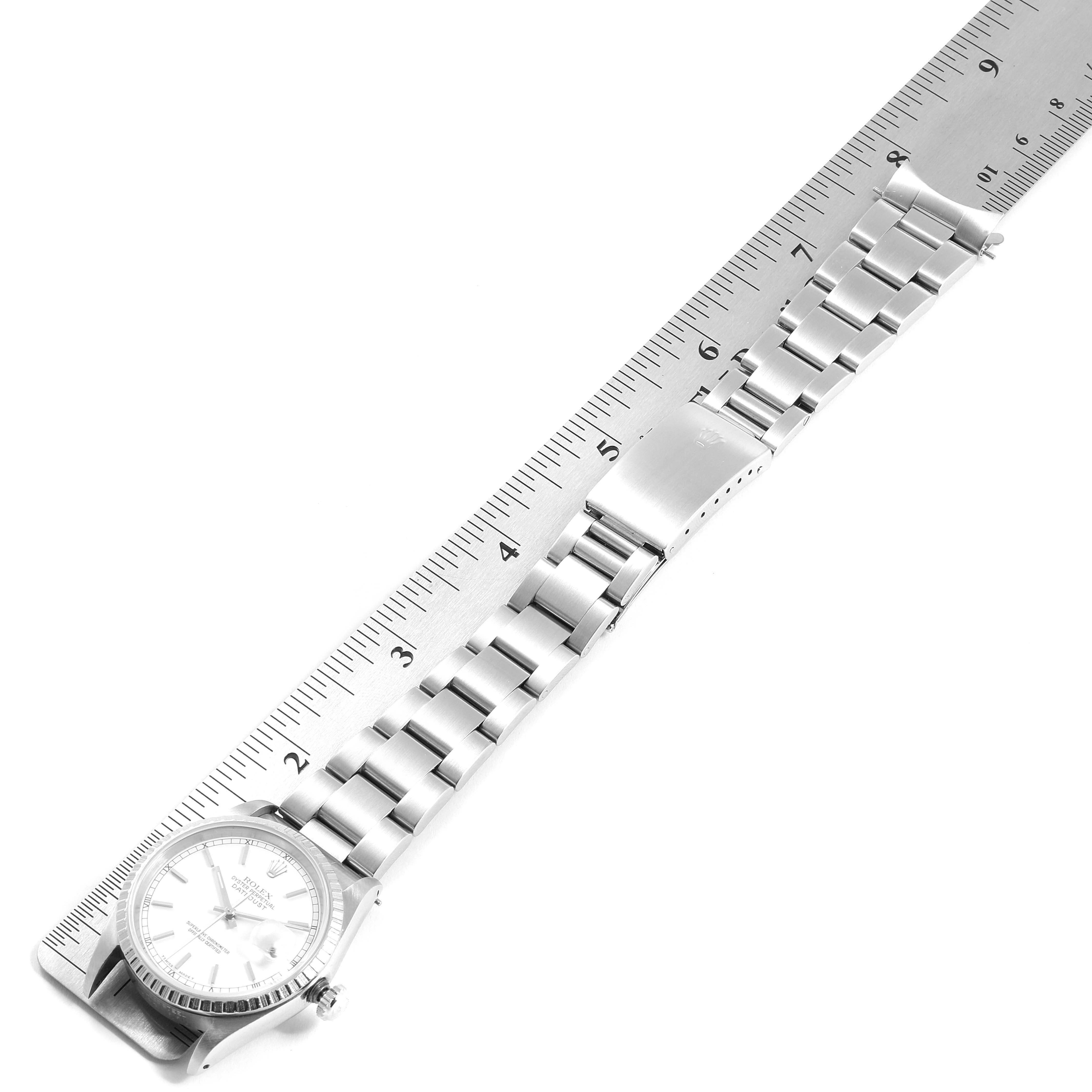 Rolex DateJust White Dial Oyster Bracelet Steel Men's Watch 16220 For Sale  at 1stDibs