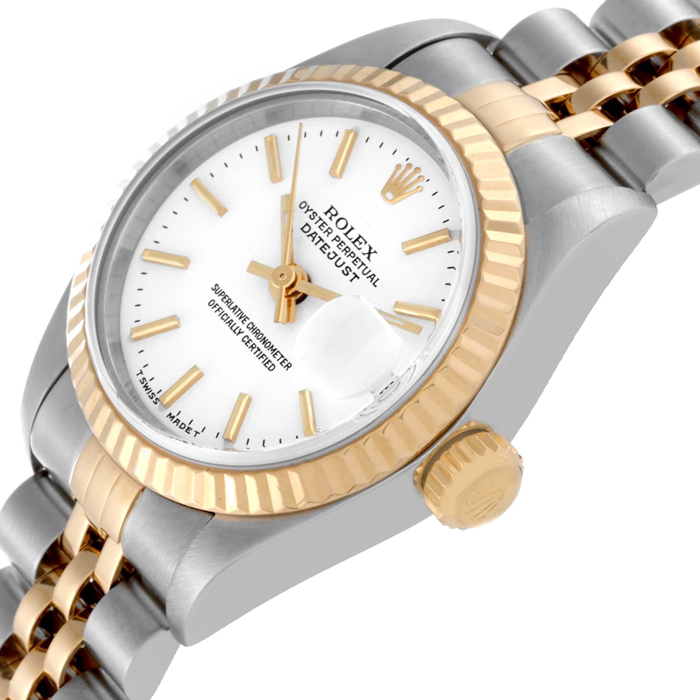 Rolex Datejust White Dial Steel Yellow Gold Ladies Watch 69173 2
