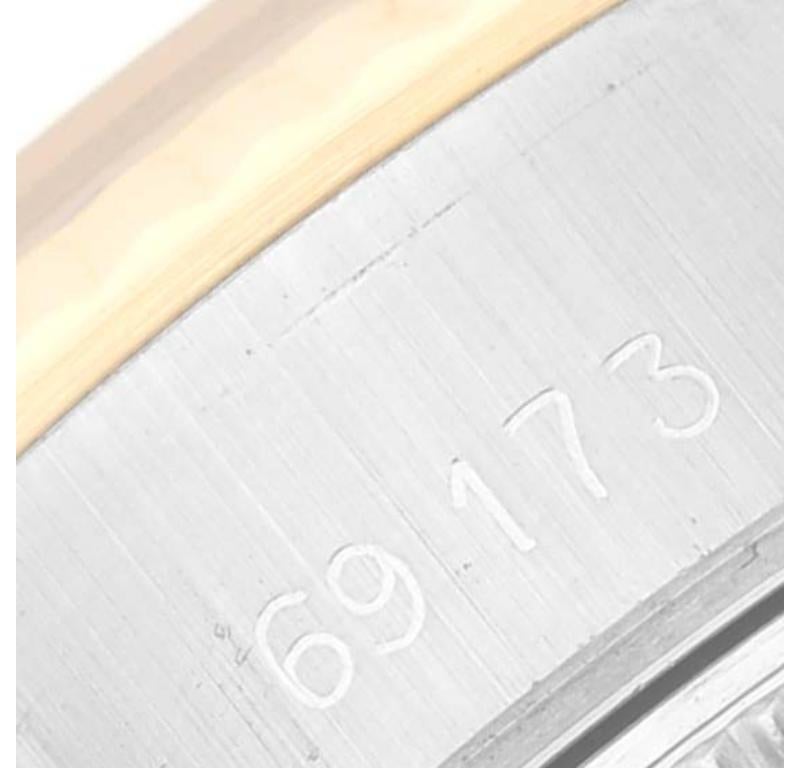 Rolex Datejust Weißes Zifferblatt Stahl Gelbgold Damenuhr 69173 im Angebot 4