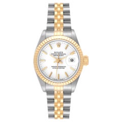Vintage Rolex Datejust White Dial Steel Yellow Gold Ladies Watch 69173