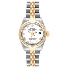 Rolex Datejust White Dial Steel Yellow Gold Ladies Watch 69173