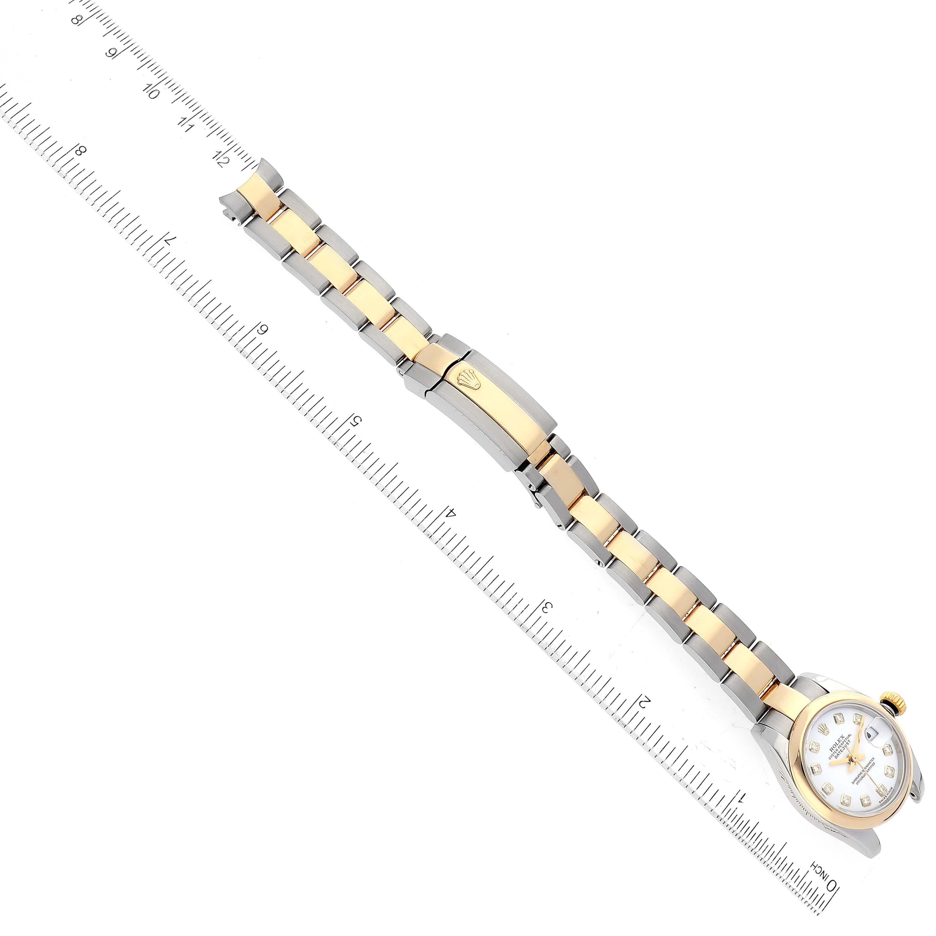 Rolex Datejust White Diamond Dial Steel Yellow Gold Ladies Watch 179163 6