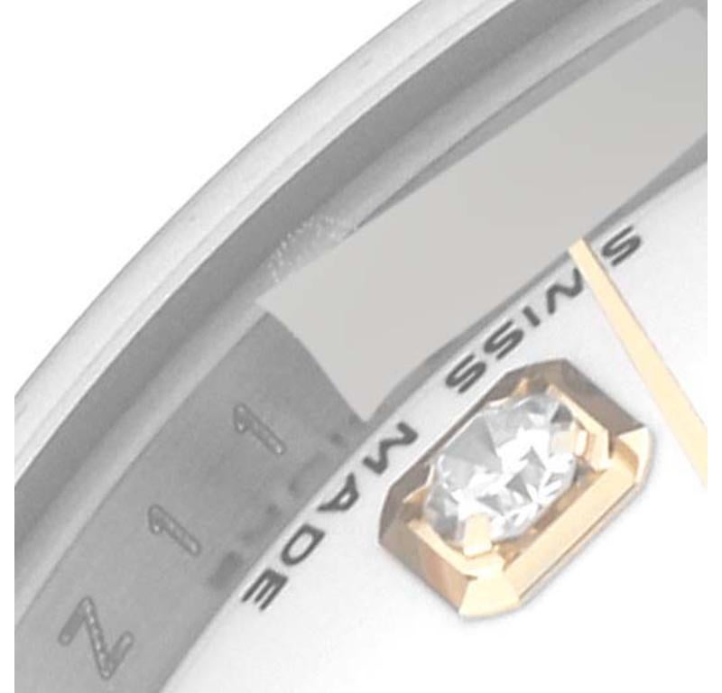 Rolex Datejust White Diamond Dial Steel Yellow Gold Ladies Watch 179163 In Excellent Condition In Atlanta, GA