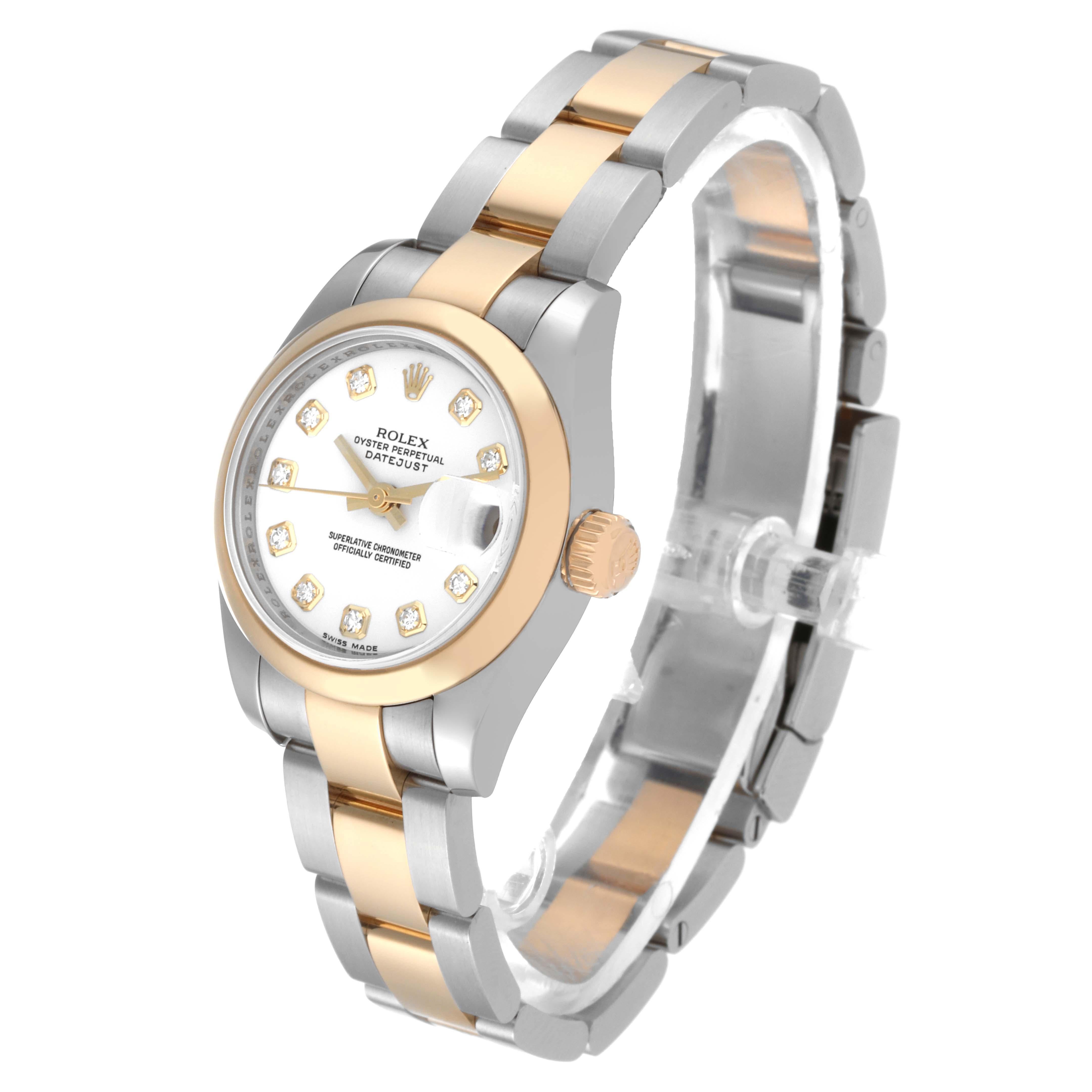Rolex Datejust White Diamond Dial Steel Yellow Gold Ladies Watch 179163 4