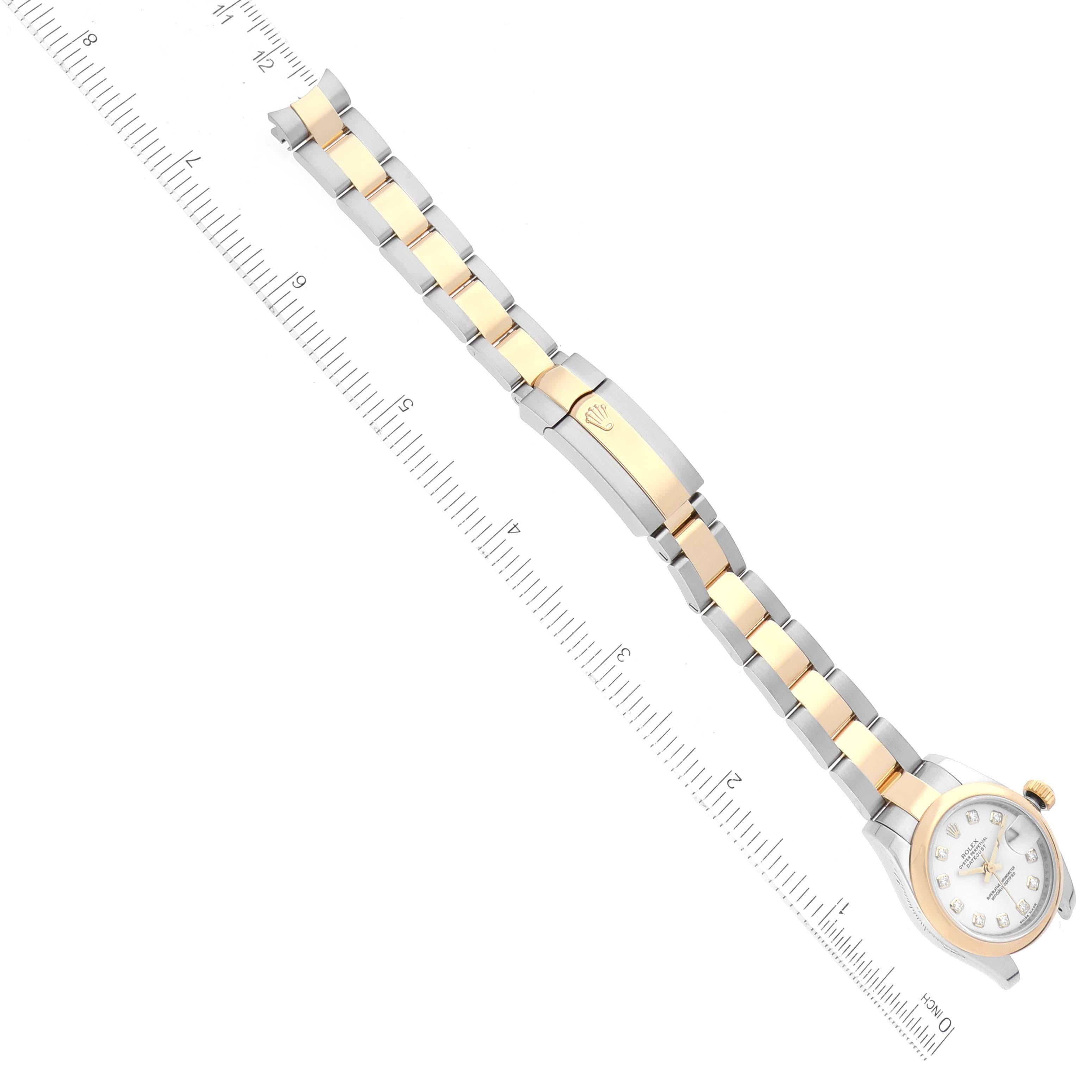 Rolex Datejust White Diamond Dial Steel Yellow Gold Ladies Watch 179163 5
