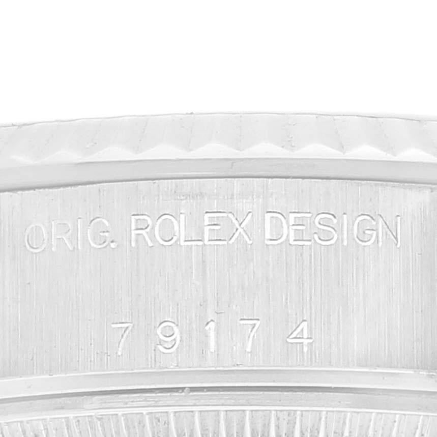 Rolex Datejust White Gold Diamond Dial Steel Ladies Watch 79174 Box Papers 1