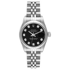 Rolex Datejust White Gold Diamond Dial Steel Ladies Watch 79174 Box Papers