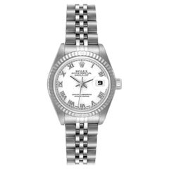 Rolex Datejust White Gold Roman Dial Steel Ladies Watch 79174