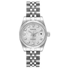 Rolex Datejust White Gold Silver Anniversary Diamond Dial Ladies Watch 179174
