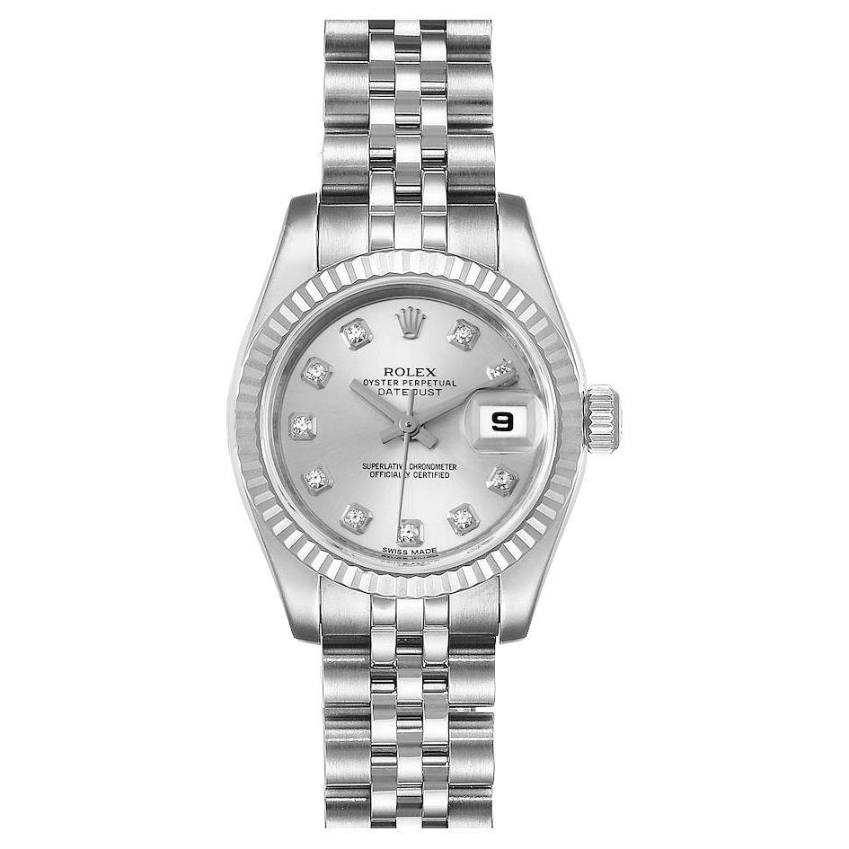 Rolex Datejust Steel EverRose Gold White Dial Ladies Watch 179161 Box ...