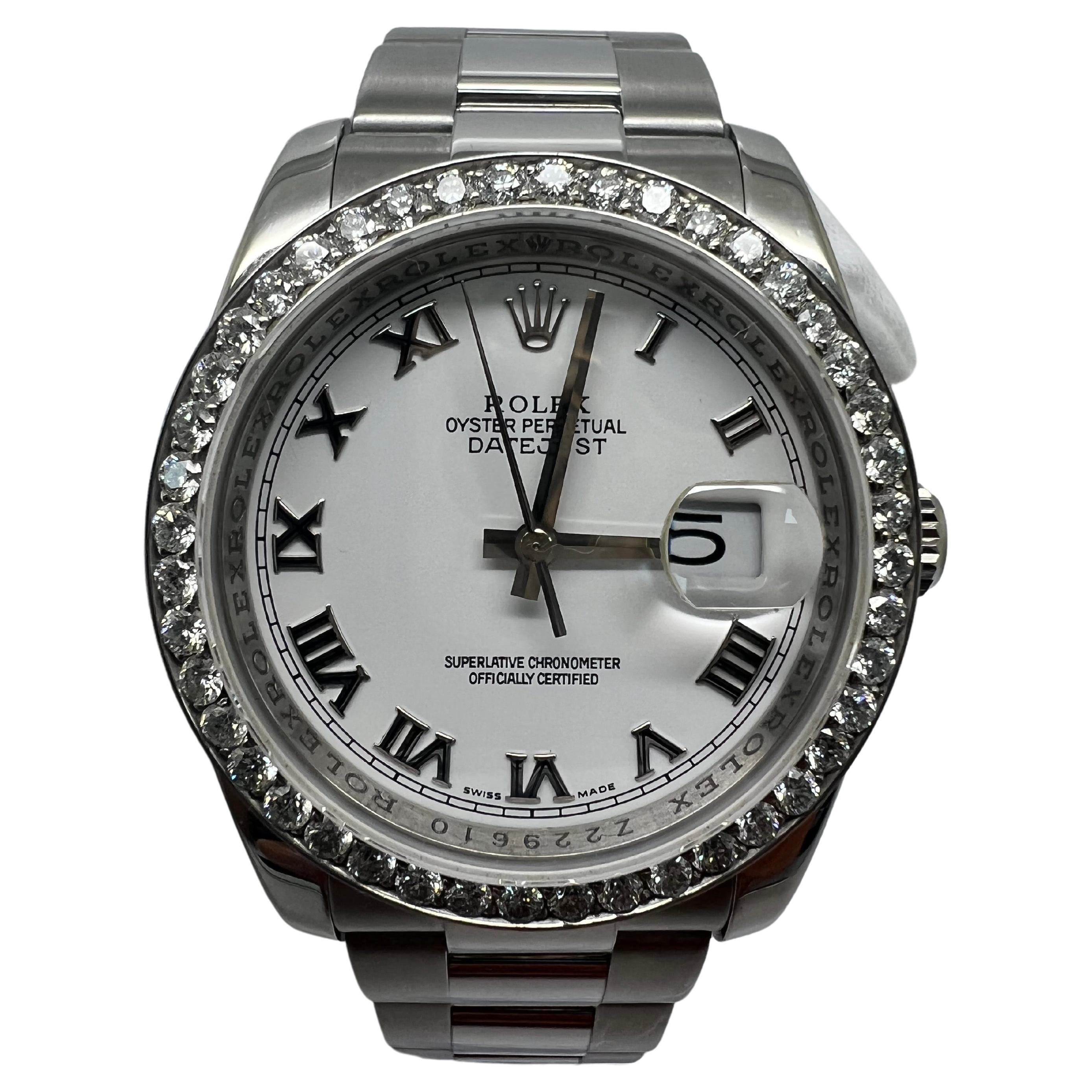Rolex Datejust Weiß Herrenuhr, 116200 im Angebot