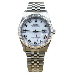 Rolex Datejust White Roman Dial 16220 Stainless Steel