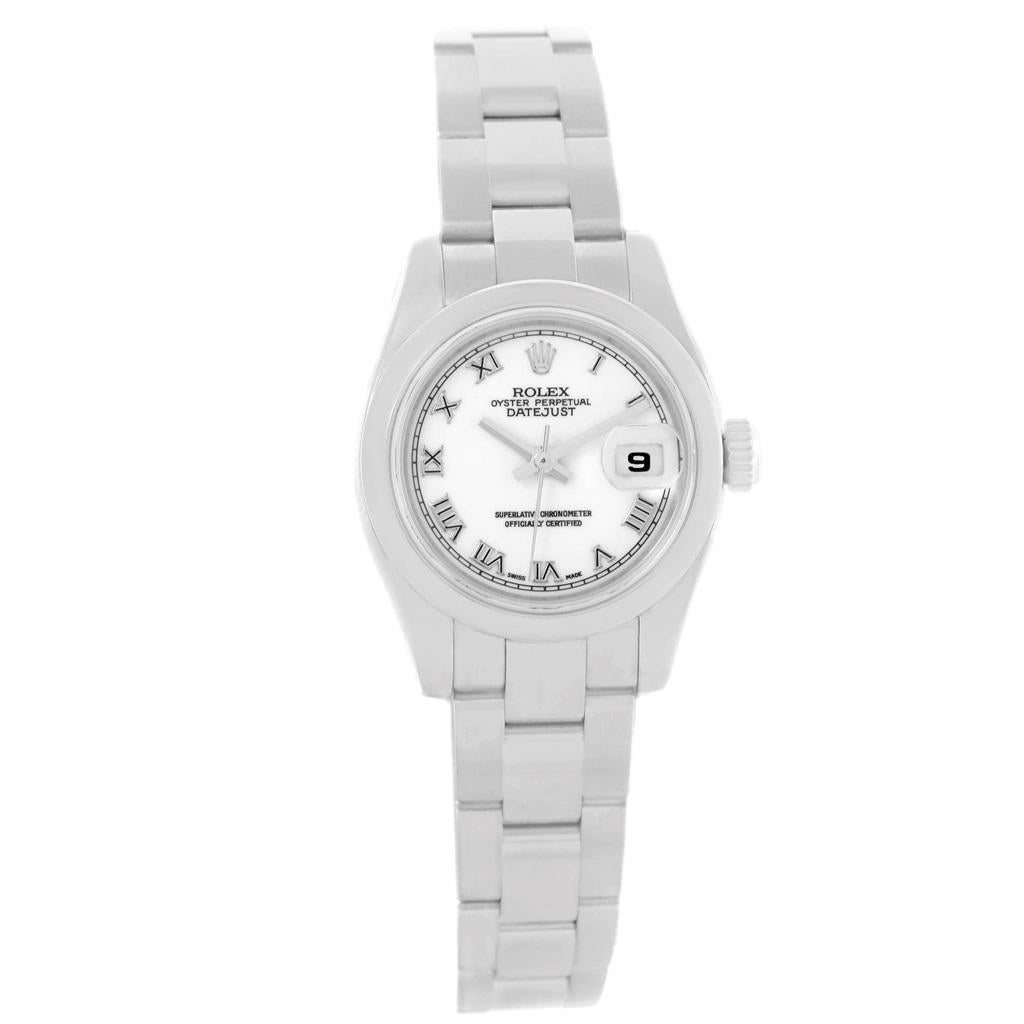 Rolex Datejust White Roman Dial Oyster Bracelet Ladies Watch 179160 6