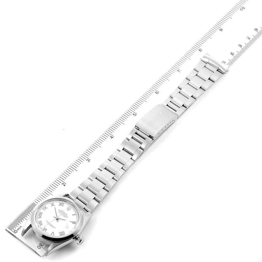 Rolex Datejust White Roman Dial Oyster Bracelet Steel Men's Watch 16200 Box 7